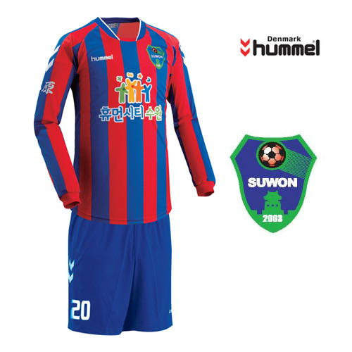 [험멜]HM-1294(레드/블루) Uniform 축구 유니폼 / &#039;14 수원 FC 홈 유니폼