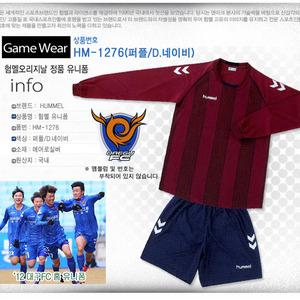 [험멜] HM-1276 (퍼플/D.네이비) Uniform 축구 유니폼 / &#039;12 대구FC 홈 유니폼