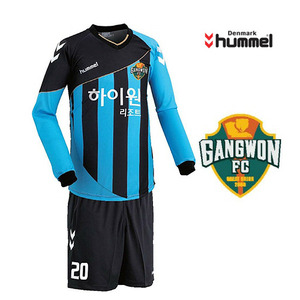 [험멜]HM-1293(블랙/블루) Uniform 축구 유니폼 / &#039;14 강원 FC 어웨이 유니폼