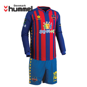 [험멜]HM-1351(레드/블루) Uniform 축구 홈 유니폼 /&#039;18 수원FC Uniform